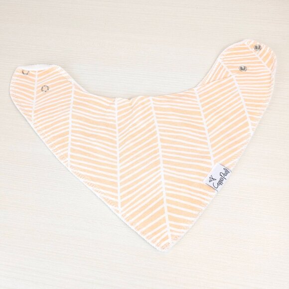 Copper Pearl Bib Set – 3 Peach, Floral, Polka Dot Prints - Picture 4 of 6